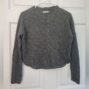 Aritzia Babaton Wool and Linen Blend Gray Crew Neck Knit Sweater